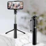 三脚付き自撮り棒 Q01 スマホスタンド 三脚ホルダー スマホ用クリップ スマートフォンホルダー1.10mまで伸びる リモコン付き 全2色 SKU:PC04182023045LS - Image 16