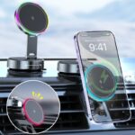 magsafe対応車載ホルダー K13 マグネット式 真空 スマホホルダーワイヤレス充電可能 真空吸着式 携帯電話ホルダー 360度回転