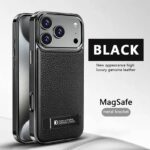 iPhone 17 背面型ケース iPhone16Pro PUレザー ケース magsafe対応ケース