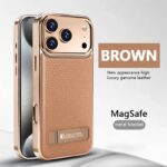 iPhone 17 背面型ケース iPhone16Pro PUレザー ケース magsafe対応ケース