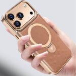 iPhone 17 背面型ケース iPhone16Pro PUレザー ケース magsafe対応ケース