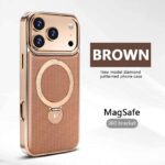 iPhone 17 背面型ケース iPhone16Pro PUレザー ケース magsafe対応ケース