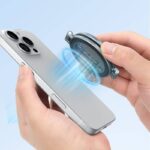 磁気スマホ三脚マウント 両面マグネット式 1/4″ネジ 折りたたみスマホリグ付き