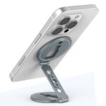 磁気スマホ三脚マウント 両面マグネット式 1/4″ネジ 折りたたみスマホリグ付き