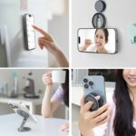 磁気スマホ三脚マウント 両面マグネット式 1/4″ネジ 折りたたみスマホリグ付き