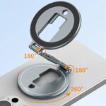 磁気スマホ三脚マウント 両面マグネット式 1/4″ネジ 折りたたみスマホリグ付き