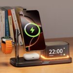 PD25W 快速充電器 Qi2.2 チャージャー ワイヤレス充電器 デジタル時計内蔵 スタンド機能