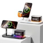 PD25W 快速充電器 Qi2.2 チャージャー ワイヤレス充電器 デジタル時計内蔵 スタンド機能