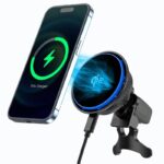 MagSafe対応 強磁力 車載ホルダーQI2 15W ワイヤレス充電器 エアコン吹出口 半導体冷却 強磁力 スマホホルダー
