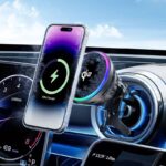 MagSafe対応 強磁力 車載ホルダーQI2 15W ワイヤレス充電器 エアコン吹出口 半導体冷却 強磁力 スマホホルダー