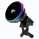 MagSafe対応 強磁力 車載ホルダーQI2 15W ワイヤレス充電器 エアコン吹出口 半導体冷却 強磁力 スマホホルダー