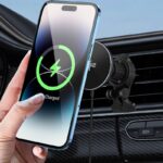 MagSafe対応 強磁力 車載ホルダー QI2 15W ワイヤレス充電器 エアコン吹出口 半導体冷却