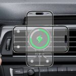 MagSafe対応 強磁力 車載ホルダー QI2 15W ワイヤレス充電器 エアコン吹出口 半導体冷却