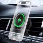 MagSafe対応 強磁力 車載ホルダー QI2 15W ワイヤレス充電器 エアコン吹出口 半導体冷却
