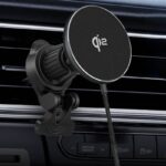 MagSafe対応 強磁力 車載ホルダー QI2 15W ワイヤレス充電器 エアコン吹出口 半導体冷却