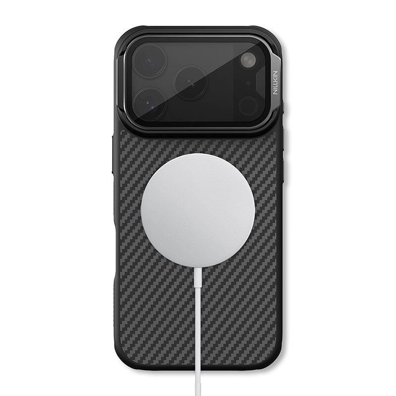 AC09162025001-01 iPhone 17pro/17pro max MagSafe対応 アラミド繊維 ケース Nillkin iPhone 17シリーズ 用 透明カメラカバー付きケース スマホケース Black SKU:AC09162025001 - Image 1