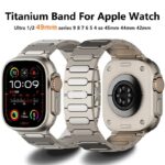 アップルウォッチ42/44/45/49mm 高級 チタン合金 交換用バンド マグネット アップルウォッチ バンド