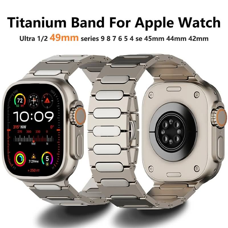 アップルウォッチ42/44/45/49mm 高級 チタン合金 交換用バンド マグネット アップルウォッチ バンド