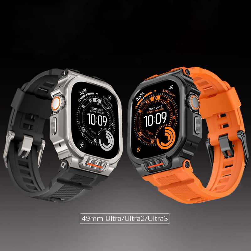 アップルウォッチ バンド 一体型バンド ステンレスアーマーケース一 保護ケース 一体型