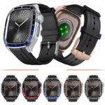 アップルウォッチ バンド Apple watch 46mm 一体型バンド メタル ケース 保護ケース 一体型 高級 Apple watchseries8,7,6,SE,5,4 44mm 45mm Apple Watch カバー