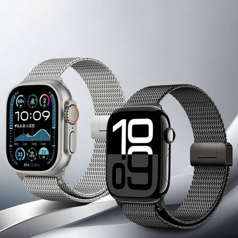 Apple watch バンド ミラネーゼループバンドApple watch 42/44/45/49mm 高級 チタン製 交換用バンド