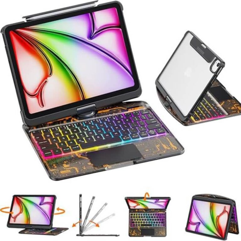 iPad mini6/7 8.3inch キーボード マジックキーボード 360°回転トケース ラックパッド付きキーボード iPad Pro 13inch 2024 マジックキーボード