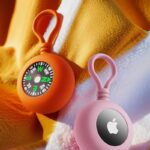 AirTag シリコン ケース キーリング 羅針盤付き AirTag 保護ケース ・猫迷子対策 エアタグ 保護カバー