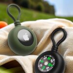 AirTag シリコン ケース キーリング 羅針盤付き AirTag 保護ケース ・猫迷子対策 エアタグ 保護カバー