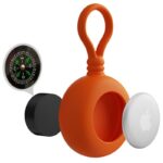 AirTag シリコン ケース キーリング 羅針盤付き AirTag 保護ケース ・猫迷子対策 エアタグ 保護カバー