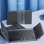 三つ折りたたみ式Bluetoothキーボード B077T 折りたたみ式 ミニタッチキーボード Bluetooth ワイヤレスキーボード
