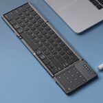 三つ折りたたみ式Bluetoothキーボード B077T 折りたたみ式 ミニタッチキーボード Bluetooth ワイヤレスキーボード