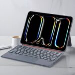 2025新 iPad 手帳ケース iPad mini6/7 Bluetooth キーボード 手帳型ケース 7 色カラーバックライト ipad 11 2025 分体式レザーケース付きキーボード ワイヤレスキーボード ペン収納 Bluetooth ワイヤレスキーボード gray