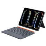 2025新 iPad 手帳ケース iPad mini6/7 Bluetooth キーボード 手帳型ケース 7 色カラーバックライト ipad 11 2025 分体式レザーケース付きキーボード ワイヤレスキーボード ペン収納 Bluetooth ワイヤレスキーボード gray