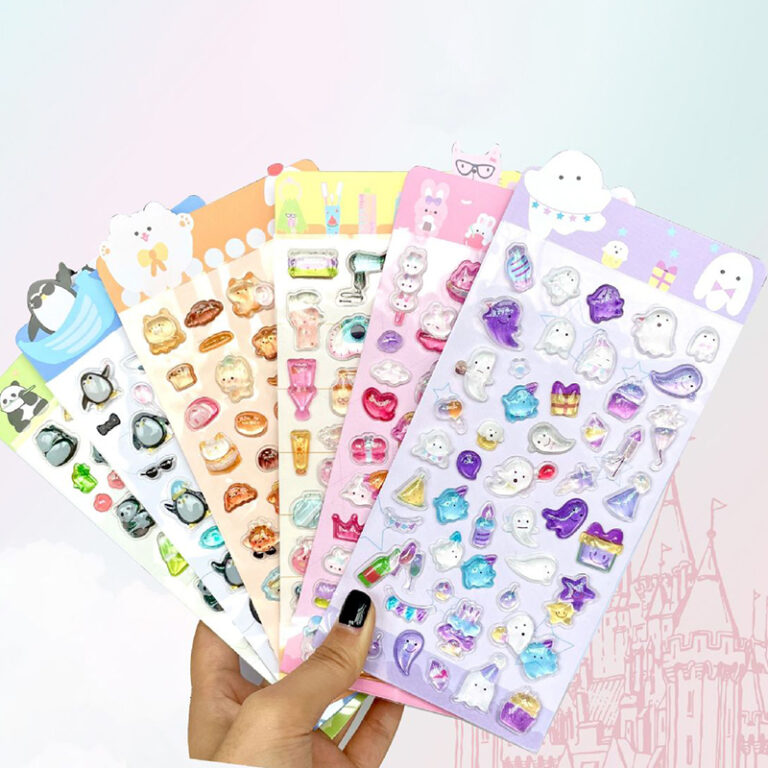 [ロット要求10枚] 3D 立体 シール キラキララメー入れ ぷっくり シール【1枚】立体 3Dシール ぷくぷくシール