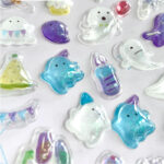 [ロット要求10枚] 3D 立体 シール キラキララメー入れ ぷっくり シール【1枚】立体 3Dシール ぷくぷくシール