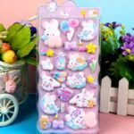 ふわふわ もちもち シール 【1枚】立体 シール ぷくぷくシール 3Dシール 全8種類