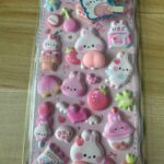 ふわふわ もちもち シール 【1枚】立体 シール ぷくぷくシール 3Dシール 全8種類