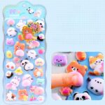 ふわふわ もちもち シール 【1枚】立体 シール ぷくぷくシール 3Dシール 全8種類