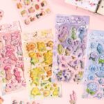 3D 立体 シール ぷっくり シール【1枚】立体 3Dシール ぷくぷくシール 全12種類