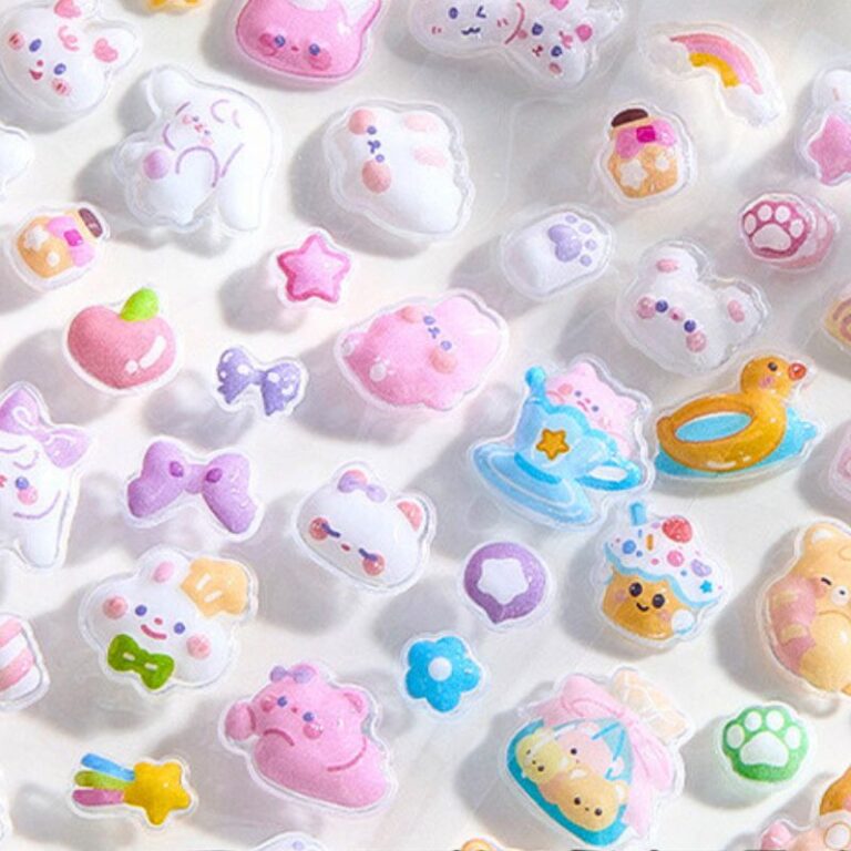 3D 立体 シール ぷっくり シール【1枚】立体 3Dシール ぷくぷくシール 全3種類