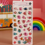 [ロット要求10枚] 3D 立体 シール キラキララメー入れ ぷっくり シール【1枚】立体 3Dシール ぷくぷくシール 全4種類