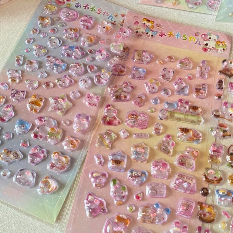 [ロット要求10枚] 3D 立体 シール キラキララメー入れ ぷっくり シール【1枚】立体 3Dシール