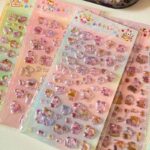 [ロット要求10枚] 3D 立体 シール キラキララメー入れ ぷっくり シール【1枚】立体 3Dシール