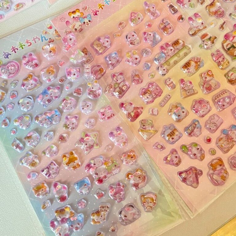 [ロット要求10枚] 3D 立体 シール キラキララメー入れ ぷっくり シール【1枚】立体 3Dシール