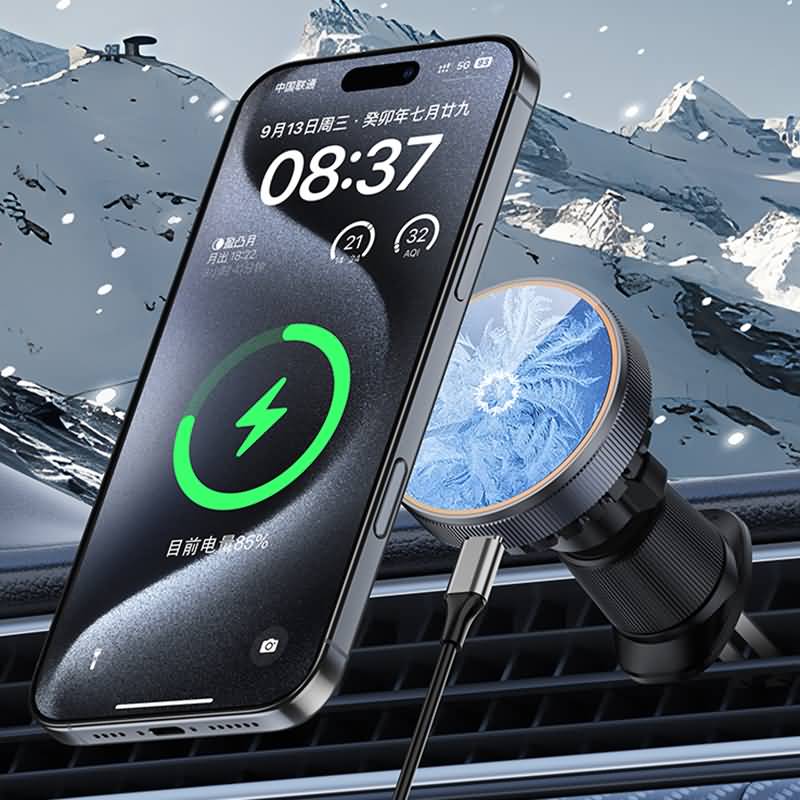 Qi2 MagSafe対応 強磁力 車載ホルダー エアコン吹出口 半導体冷却 PD15W 快速充電器 車載ホルダー 角度自由調節