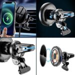MagSafe対応 強磁力 車載ホルダー 15Wワイヤレス充電器 エアコン吹出口 強磁力 スマホホルダー 車載ホルダー