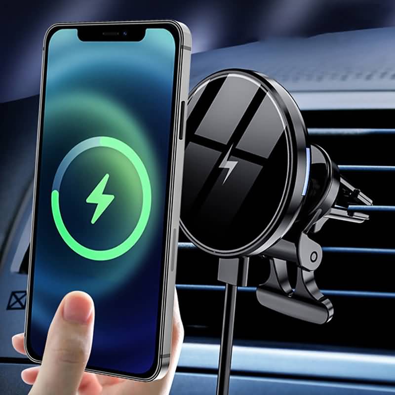 MagSafe対応 強磁力 車載ホルダー 15Wワイヤレス充電器 エアコン吹出口 強磁力 スマホホルダー 車載ホルダー