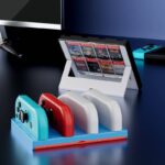 Switch oled Joy-Con 充電スタンド スイッチ用 チャージングドック Switch用 ジョイコン充電ドック ゲームカードも8枚収納 ゲーム アクセサリー