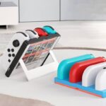 Switch oled Joy-Con 充電スタンド スイッチ用 チャージングドック Switch用 ジョイコン充電ドック ゲームカードも8枚収納 ゲーム アクセサリー