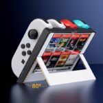 Switch oled Joy-Con 充電スタンド スイッチ用 チャージングドック Switch用 ジョイコン充電ドック ゲームカードも8枚収納 ゲーム アクセサリー